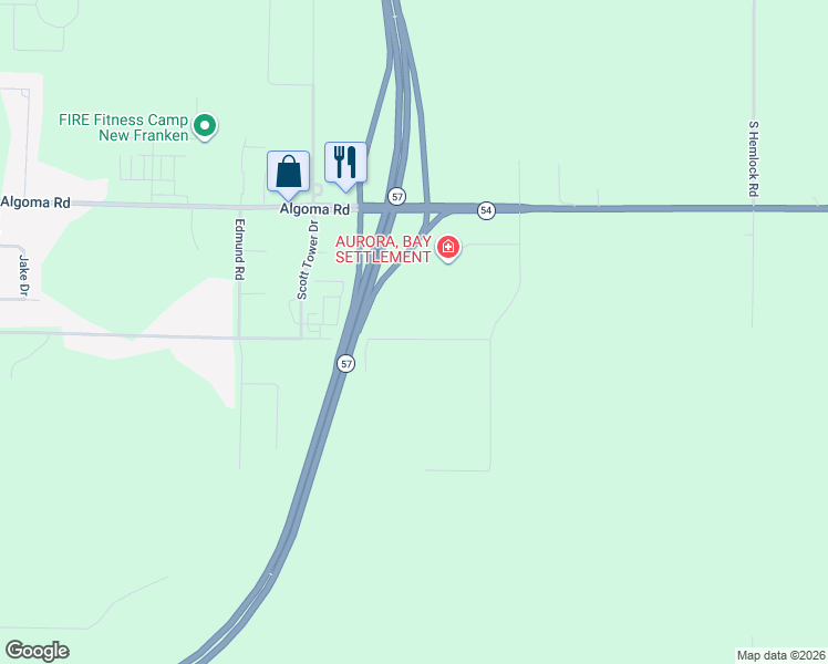map of restaurants, bars, coffee shops, grocery stores, and more near 4007-4083 Champeau Road in Green Bay