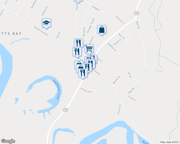 map of restaurants, bars, coffee shops, grocery stores, and more near 426 Heineberg Drive in Colchester