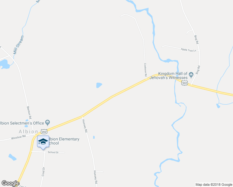 map of restaurants, bars, coffee shops, grocery stores, and more near 58 Main Street in Albion