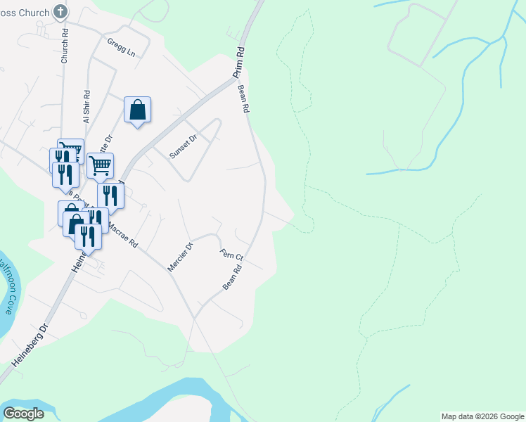 map of restaurants, bars, coffee shops, grocery stores, and more near 26 Woodside Drive in Colchester