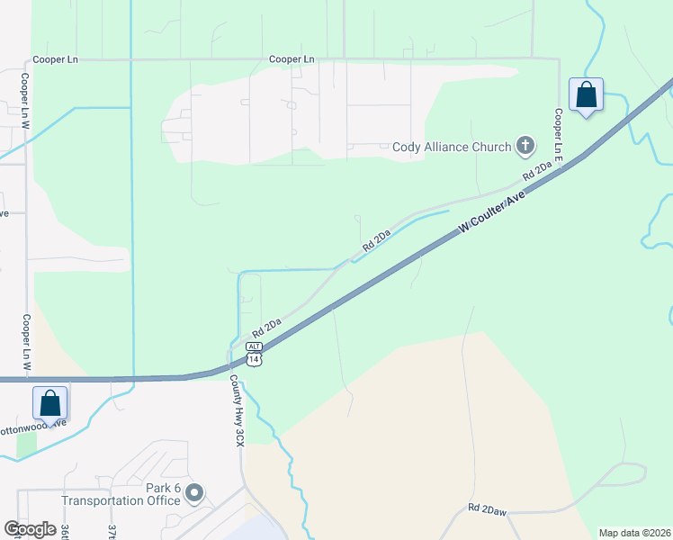 map of restaurants, bars, coffee shops, grocery stores, and more near 4436 Road 2Da in Cody