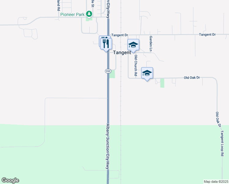 map of restaurants, bars, coffee shops, grocery stores, and more near 32855 Oregon 99E in Tangent