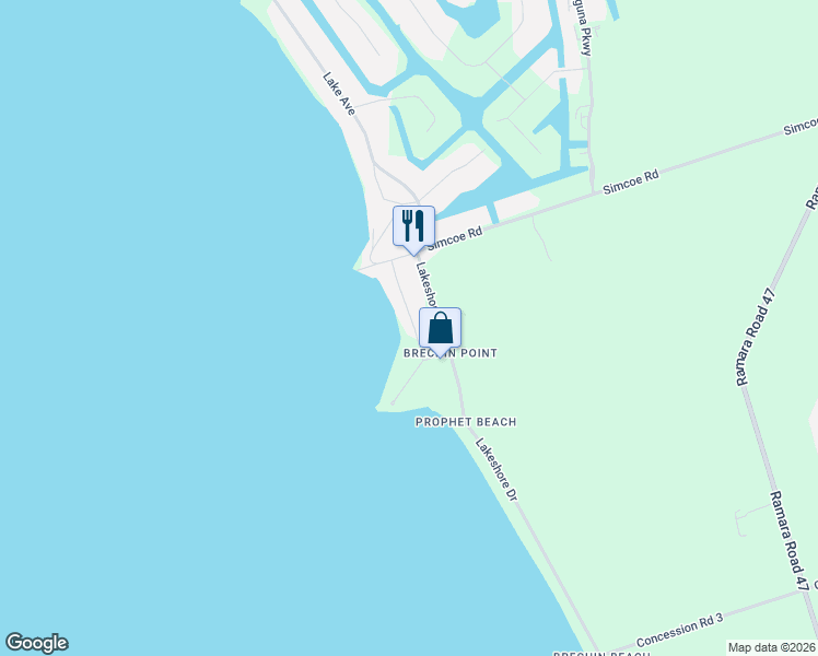 map of restaurants, bars, coffee shops, grocery stores, and more near 2746 Lone Birch Trail in Brechin