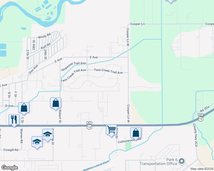 map of restaurants, bars, coffee shops, grocery stores, and more near 3237 Hardpan Avenue in Cody