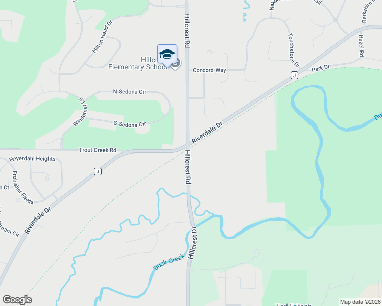 map of restaurants, bars, coffee shops, grocery stores, and more near 4090 Hillcrest Drive in Hobart