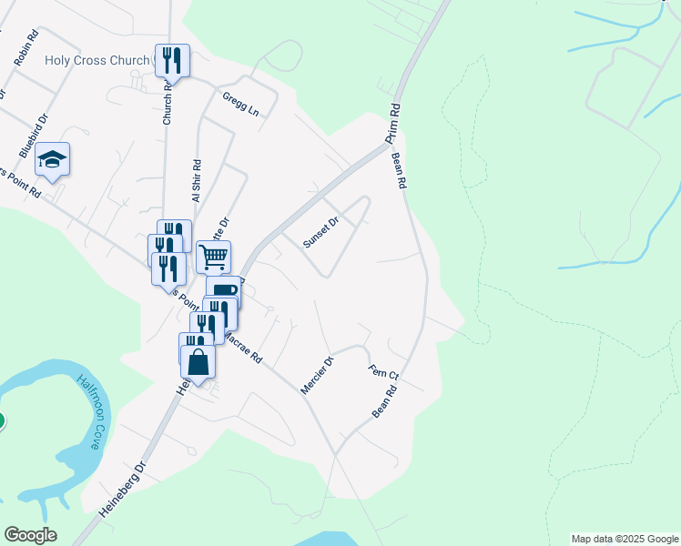 map of restaurants, bars, coffee shops, grocery stores, and more near 186 Meadow Drive in Colchester