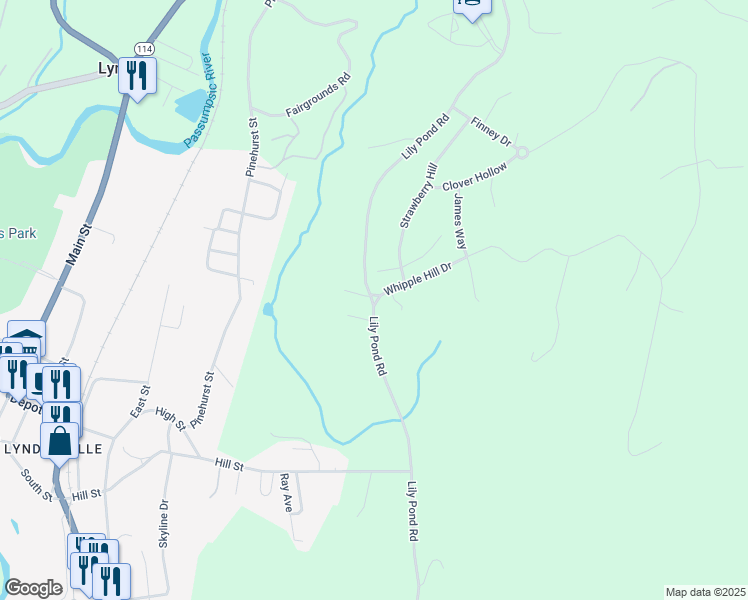 map of restaurants, bars, coffee shops, grocery stores, and more near 1958 Lily Pond Road in Lyndon