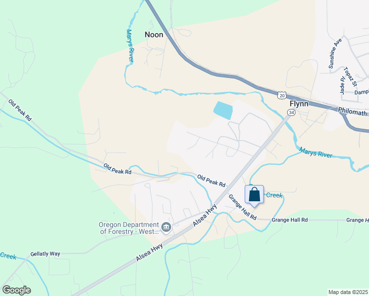 map of restaurants, bars, coffee shops, grocery stores, and more near 24584 Stovall Lane in Philomath