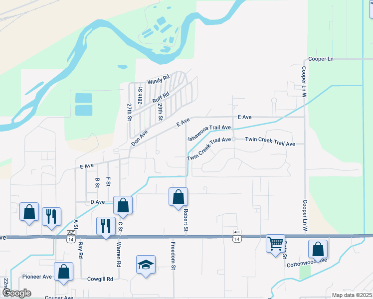 map of restaurants, bars, coffee shops, grocery stores, and more near 3007 Ishawooa Trail Avenue in Cody