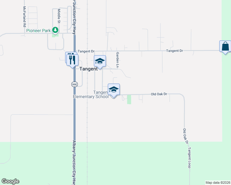 map of restaurants, bars, coffee shops, grocery stores, and more near 32903 Wildrose Drive in Tangent