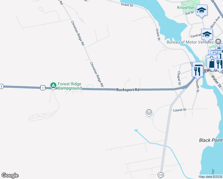 map of restaurants, bars, coffee shops, grocery stores, and more near 776 Bucksport Road in Ellsworth
