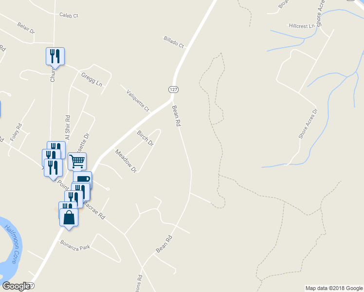 map of restaurants, bars, coffee shops, grocery stores, and more near 208 Bean Road in Colchester