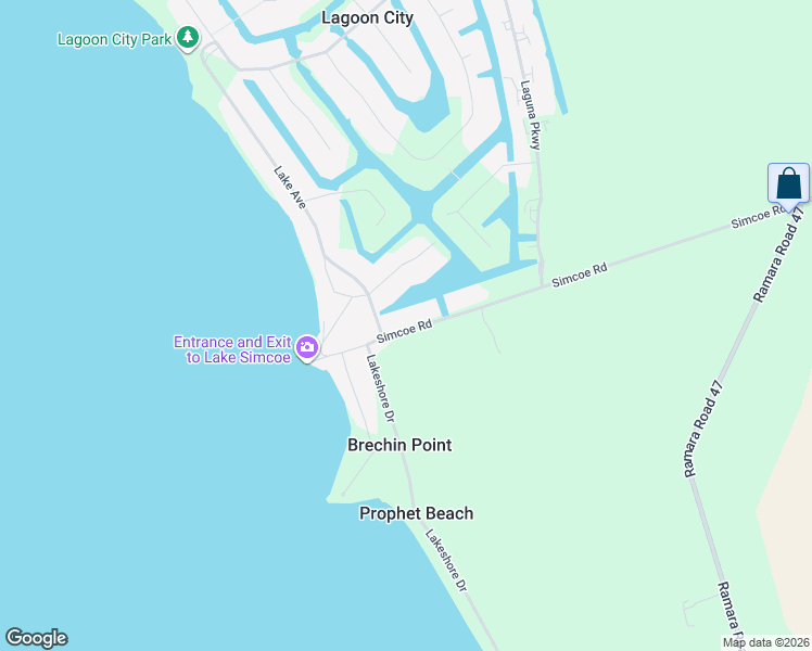 map of restaurants, bars, coffee shops, grocery stores, and more near 30 Simcoe Road in Brechin