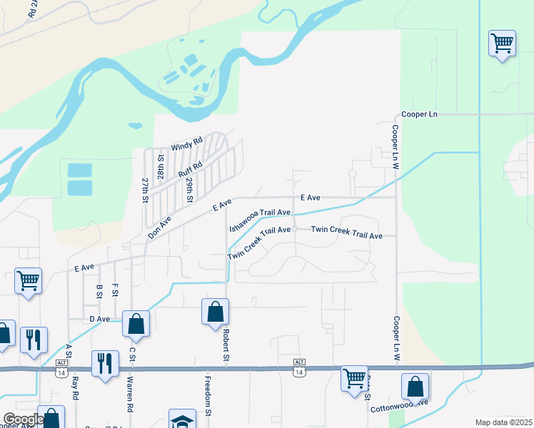 map of restaurants, bars, coffee shops, grocery stores, and more near 3107 Twin Creek Trail Avenue in Cody
