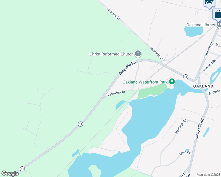 map of restaurants, bars, coffee shops, grocery stores, and more near 88 Belgrade Road in Oakland