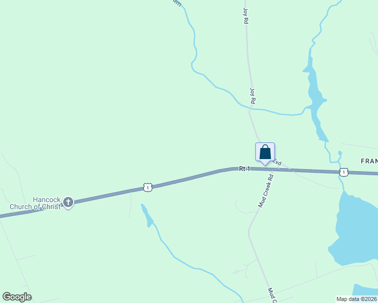 map of restaurants, bars, coffee shops, grocery stores, and more near 576 U.S. 1 in Hancock