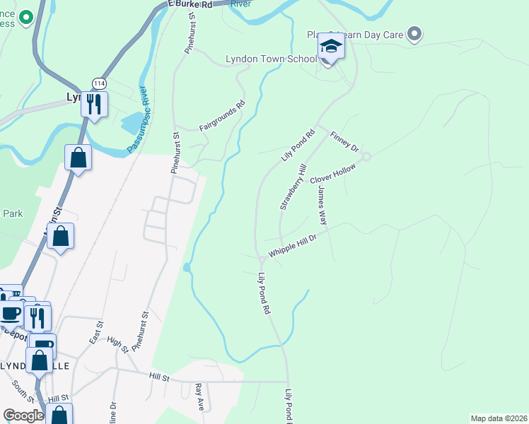 map of restaurants, bars, coffee shops, grocery stores, and more near 2142 Lily Pond Road in Lyndon