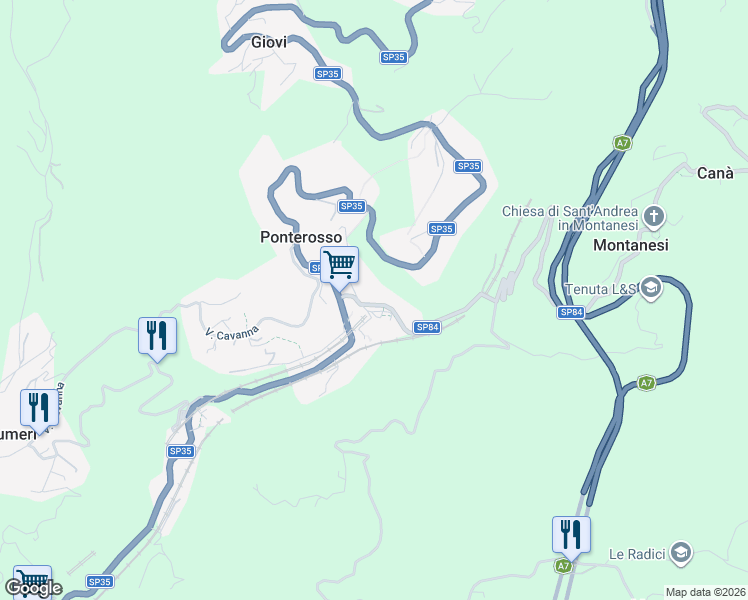 map of restaurants, bars, coffee shops, grocery stores, and more near 12 Via Milite Ignoto in Ponterosso