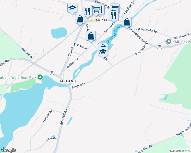 map of restaurants, bars, coffee shops, grocery stores, and more near 105 South Alpine Street in Oakland