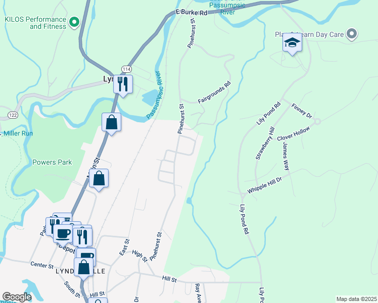 map of restaurants, bars, coffee shops, grocery stores, and more near 41 Rod Key Street in Lyndon