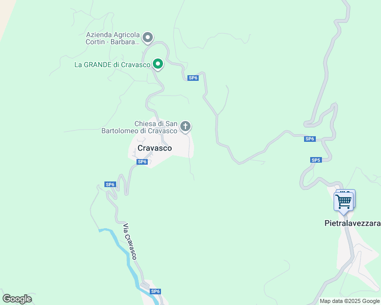 map of restaurants, bars, coffee shops, grocery stores, and more near 7 Via al Monte Carlo in Cravasco