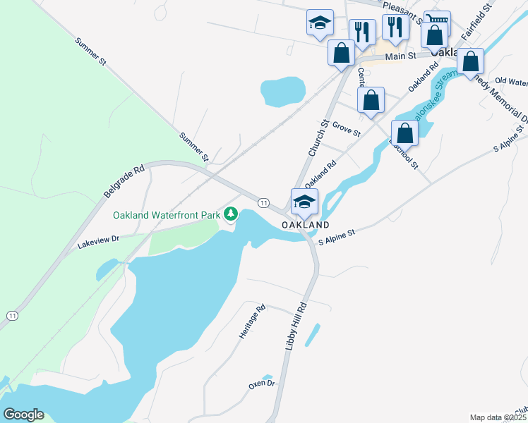 map of restaurants, bars, coffee shops, grocery stores, and more near 32 Belgrade Road in Oakland
