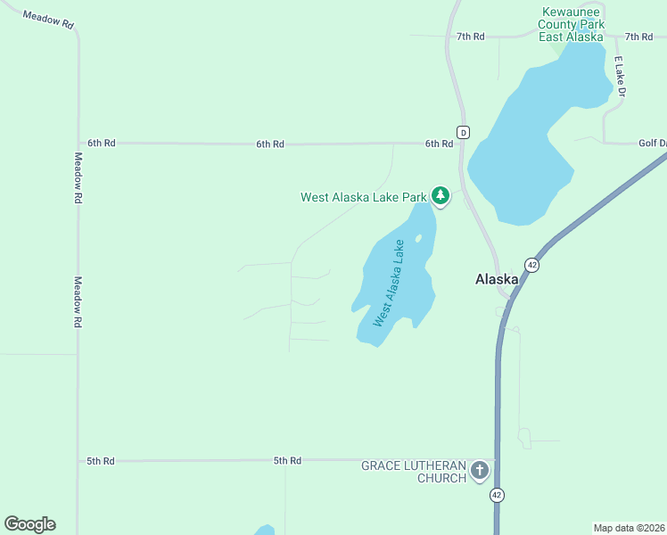 map of restaurants, bars, coffee shops, grocery stores, and more near N5996 West Alaska Lake Road in Algoma
