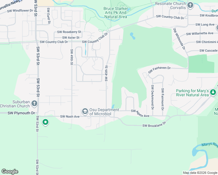 map of restaurants, bars, coffee shops, grocery stores, and more near 2515 southwest 45th street in Corvallis