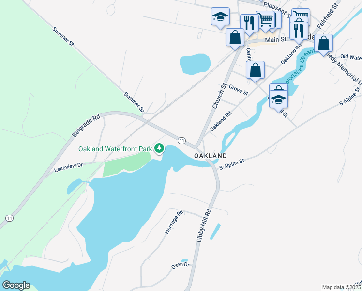 map of restaurants, bars, coffee shops, grocery stores, and more near 32 Belgrade Road in Oakland