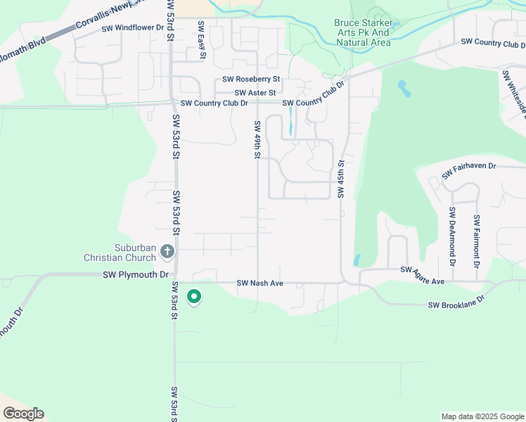 map of restaurants, bars, coffee shops, grocery stores, and more near 2545 Southwest 49th Street in Corvallis