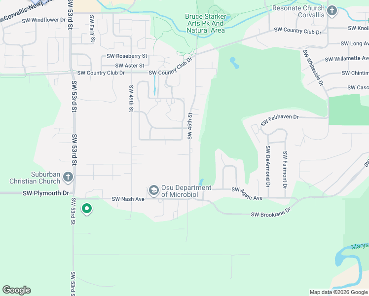map of restaurants, bars, coffee shops, grocery stores, and more near 2515 southwest 45th street in Corvallis