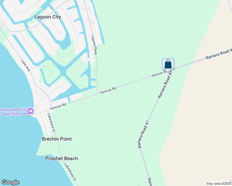 map of restaurants, bars, coffee shops, grocery stores, and more near 103 Simcoe Road in Brechin