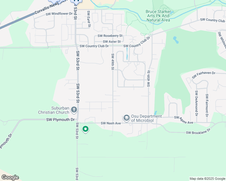 map of restaurants, bars, coffee shops, grocery stores, and more near 2444 Southwest 49th Street in Corvallis