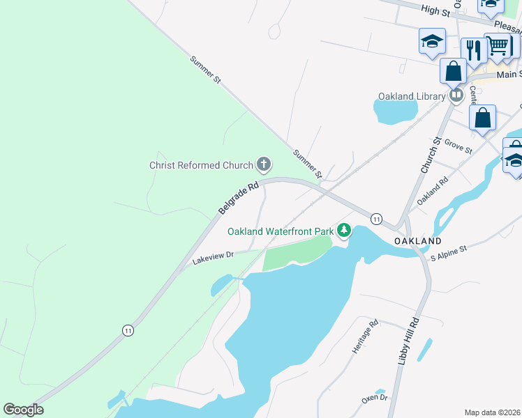 map of restaurants, bars, coffee shops, grocery stores, and more near 17 Lakeview Drive in Oakland