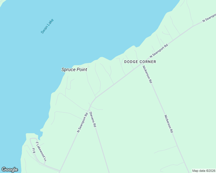 map of restaurants, bars, coffee shops, grocery stores, and more near 4c East Cottage Lane in Swanville