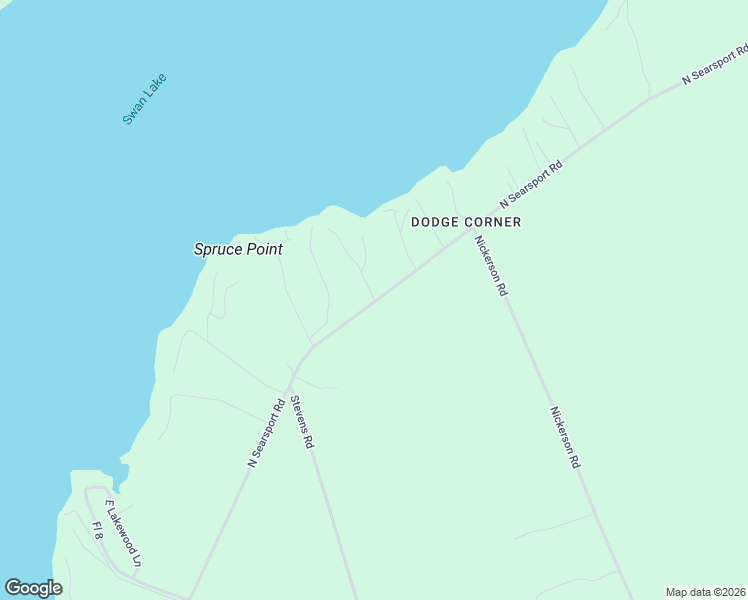 map of restaurants, bars, coffee shops, grocery stores, and more near 4c East Cottage Lane in Swanville