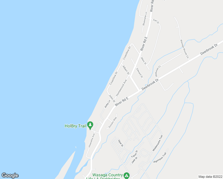 map of restaurants, bars, coffee shops, grocery stores, and more near 278 Coastline Drive in Wasaga Beach