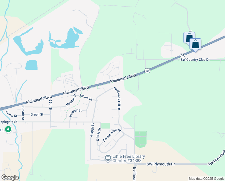 map of restaurants, bars, coffee shops, grocery stores, and more near 248 Neabeack Hill Drive in Philomath