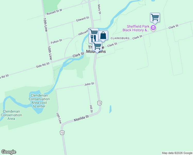 map of restaurants, bars, coffee shops, grocery stores, and more near 143 Marsh Street in The Blue Mountains