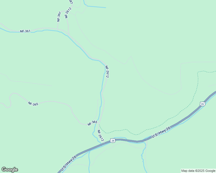 map of restaurants, bars, coffee shops, grocery stores, and more near National Forest Development Road 2612 in Prairie City