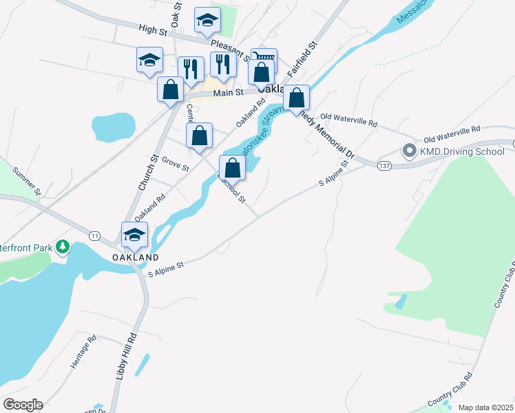map of restaurants, bars, coffee shops, grocery stores, and more near 71 South Alpine Street in Oakland