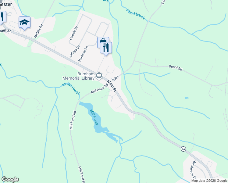 map of restaurants, bars, coffee shops, grocery stores, and more near 1050 Main Street in Colchester