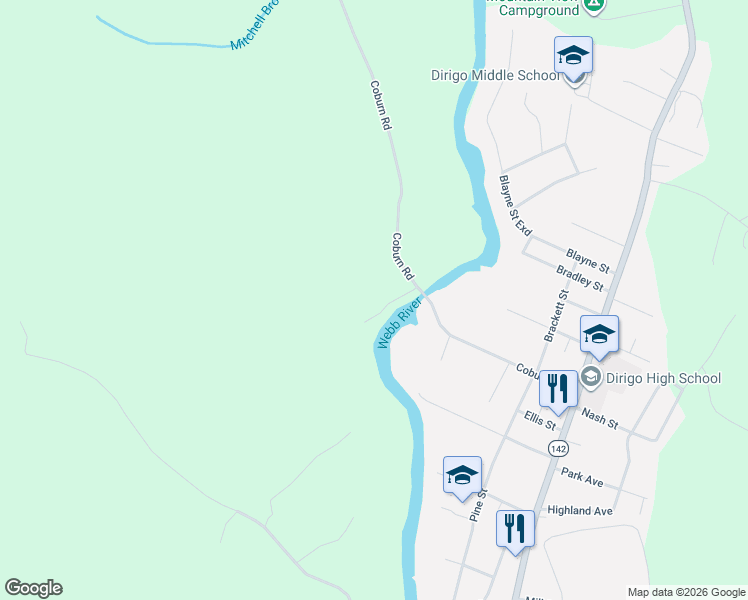 map of restaurants, bars, coffee shops, grocery stores, and more near Thad White Road in Mexico