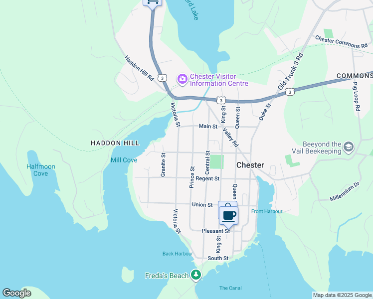 map of restaurants, bars, coffee shops, grocery stores, and more near 86 Tremont Street in Chester