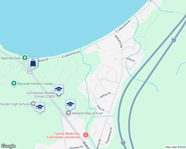 map of restaurants, bars, coffee shops, grocery stores, and more near 240 Fox Run in Colchester