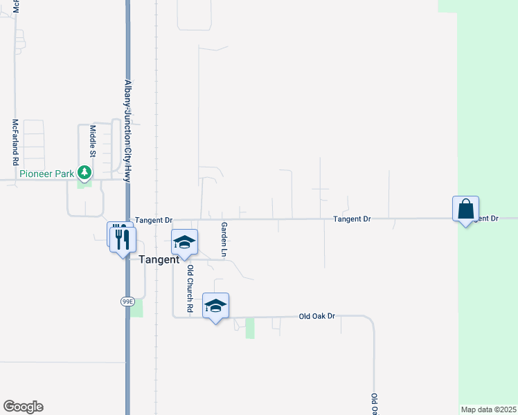 map of restaurants, bars, coffee shops, grocery stores, and more near 32205 Tangent Dr in Tangent