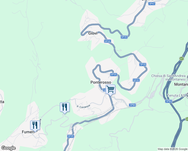 map of restaurants, bars, coffee shops, grocery stores, and more near in Ponterosso