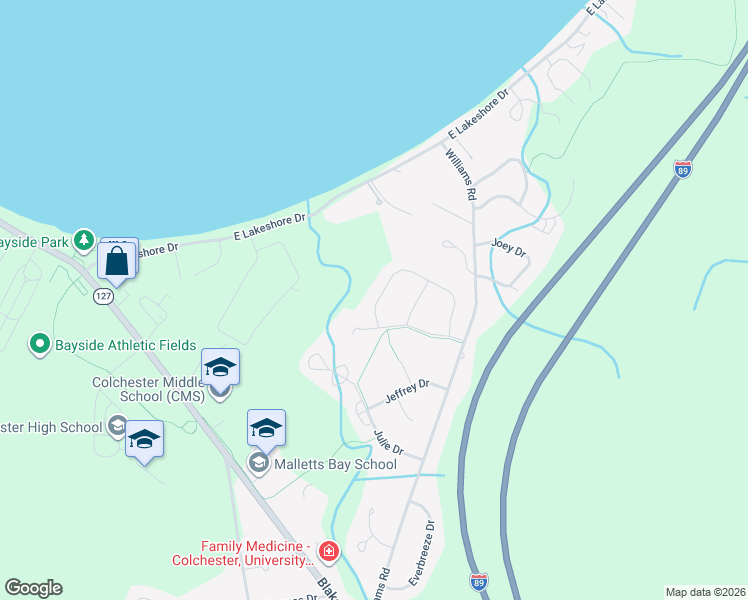 map of restaurants, bars, coffee shops, grocery stores, and more near 240 Fox Run in Colchester