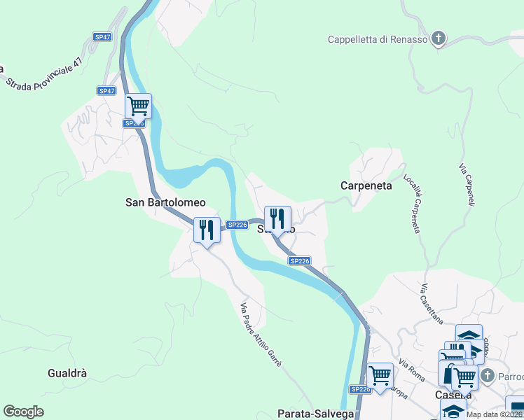 map of restaurants, bars, coffee shops, grocery stores, and more near 1 Via Pratopriore in Stabbio
