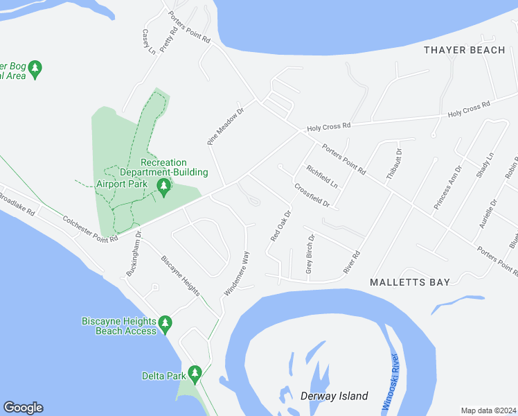 map of restaurants, bars, coffee shops, grocery stores, and more near 106 Longmeadow Village Road in Colchester